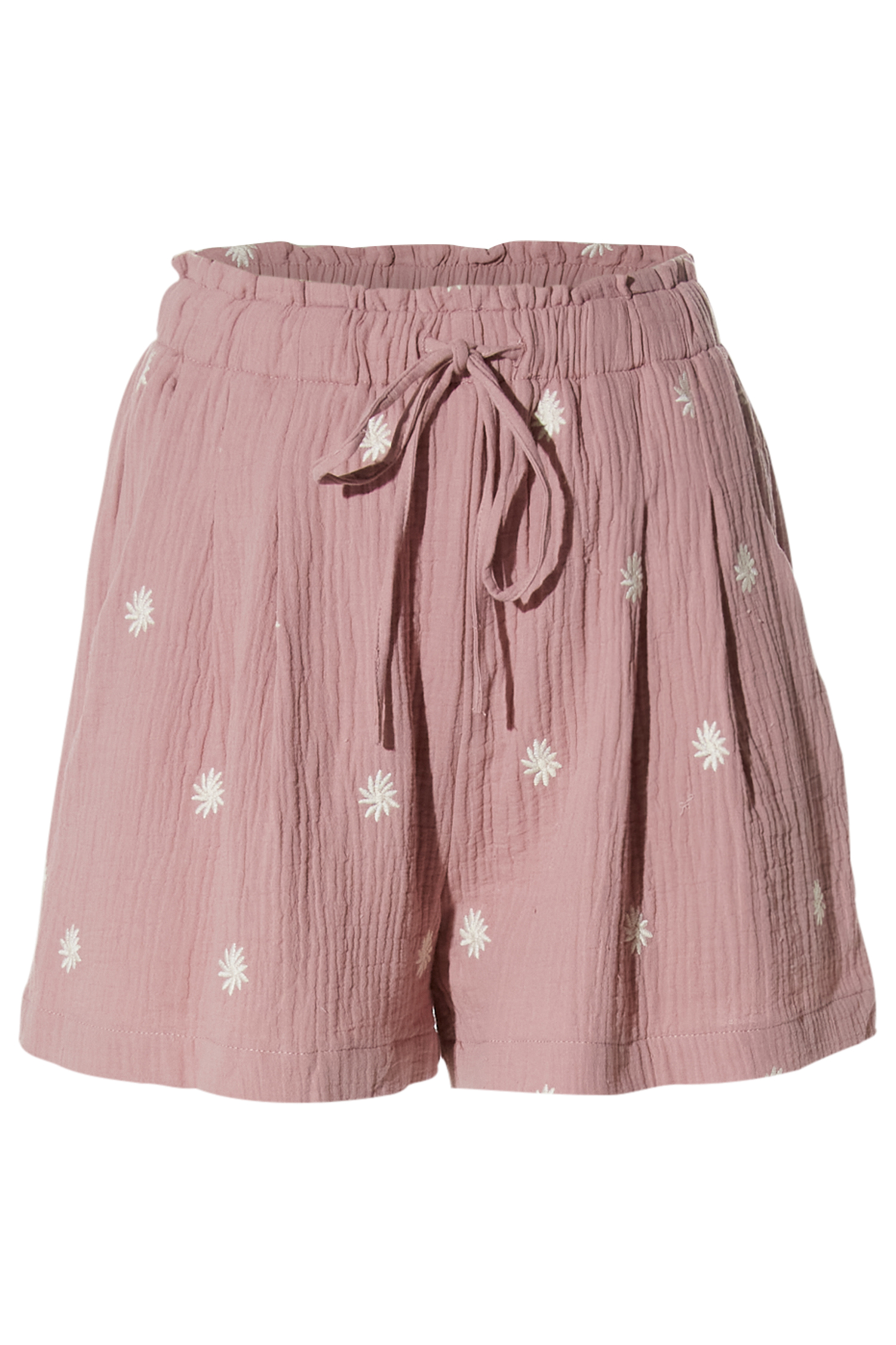 Embroidered Drawstring Shorts