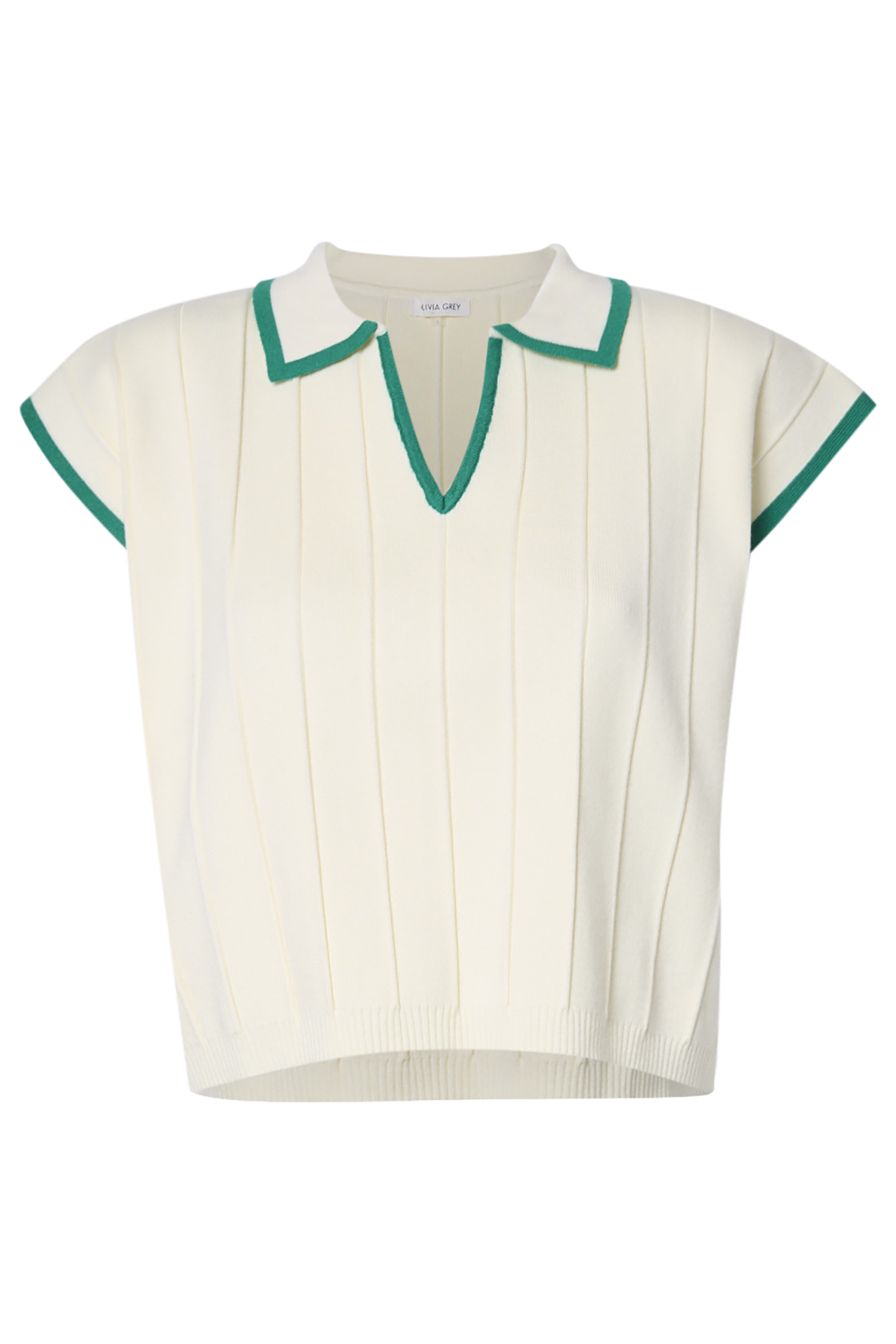 Contrast Tipped Polo Top