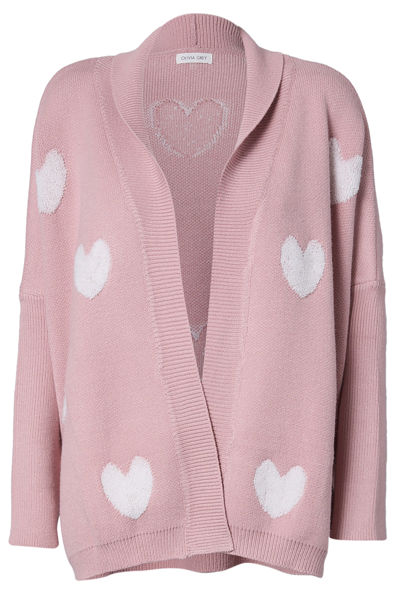 Fuzzy Heart Detail Cardigan