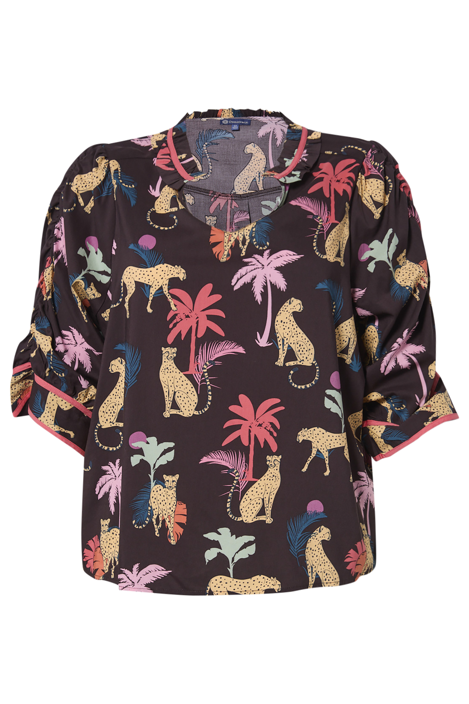 Democracy Split Neck Printed Top