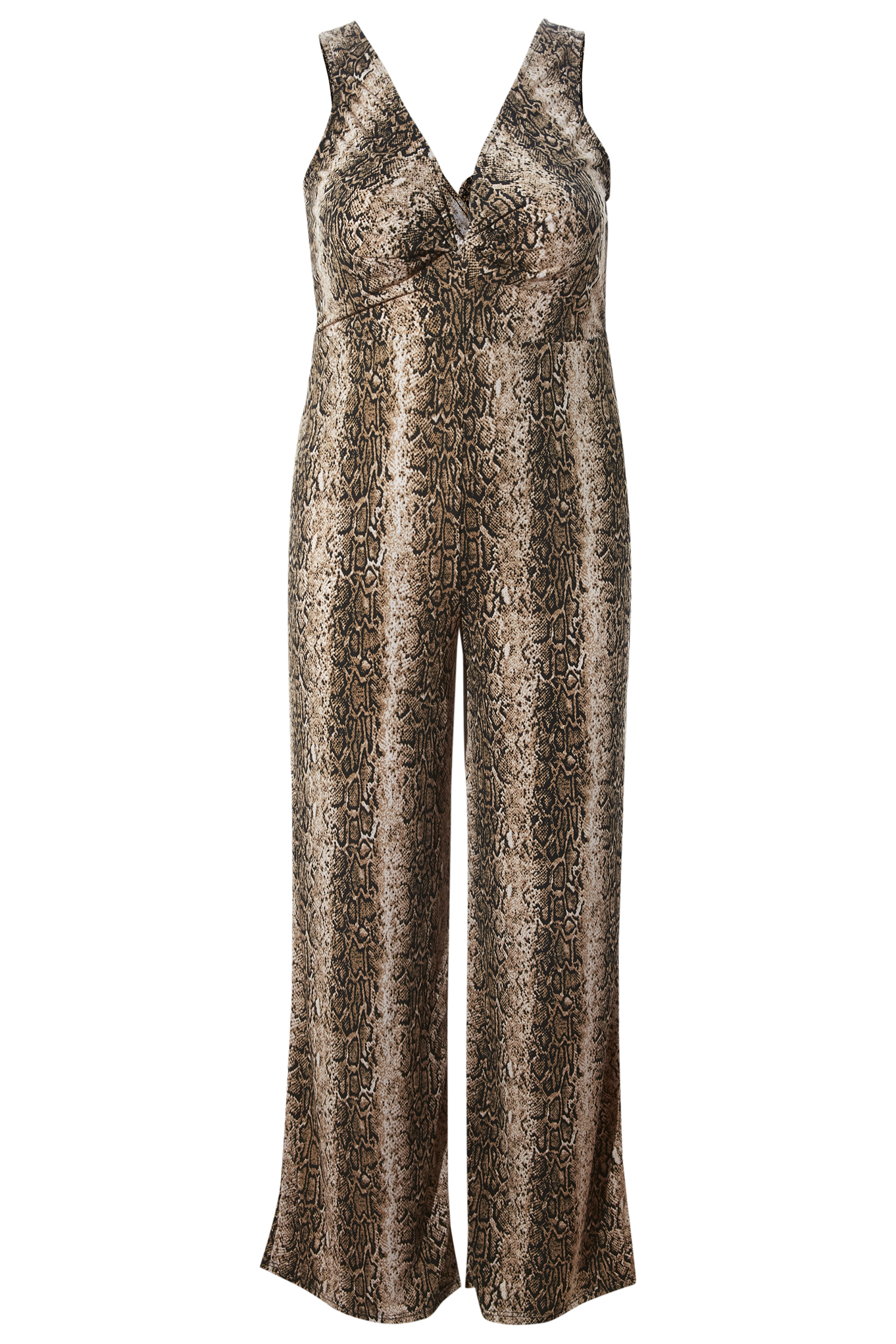 Animal Print Front Knot Jumpsuit