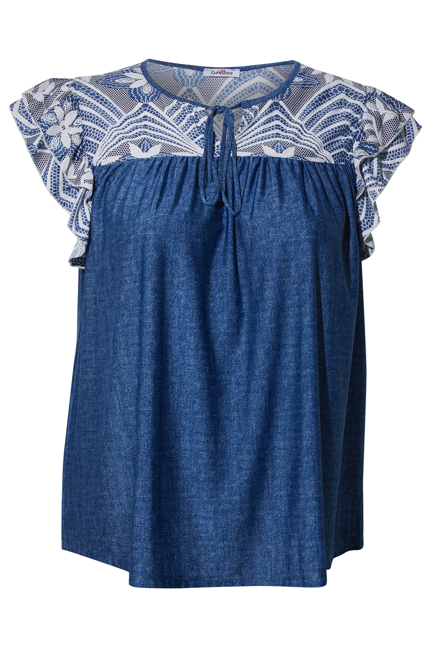 Embroidered Short Sleeve Top