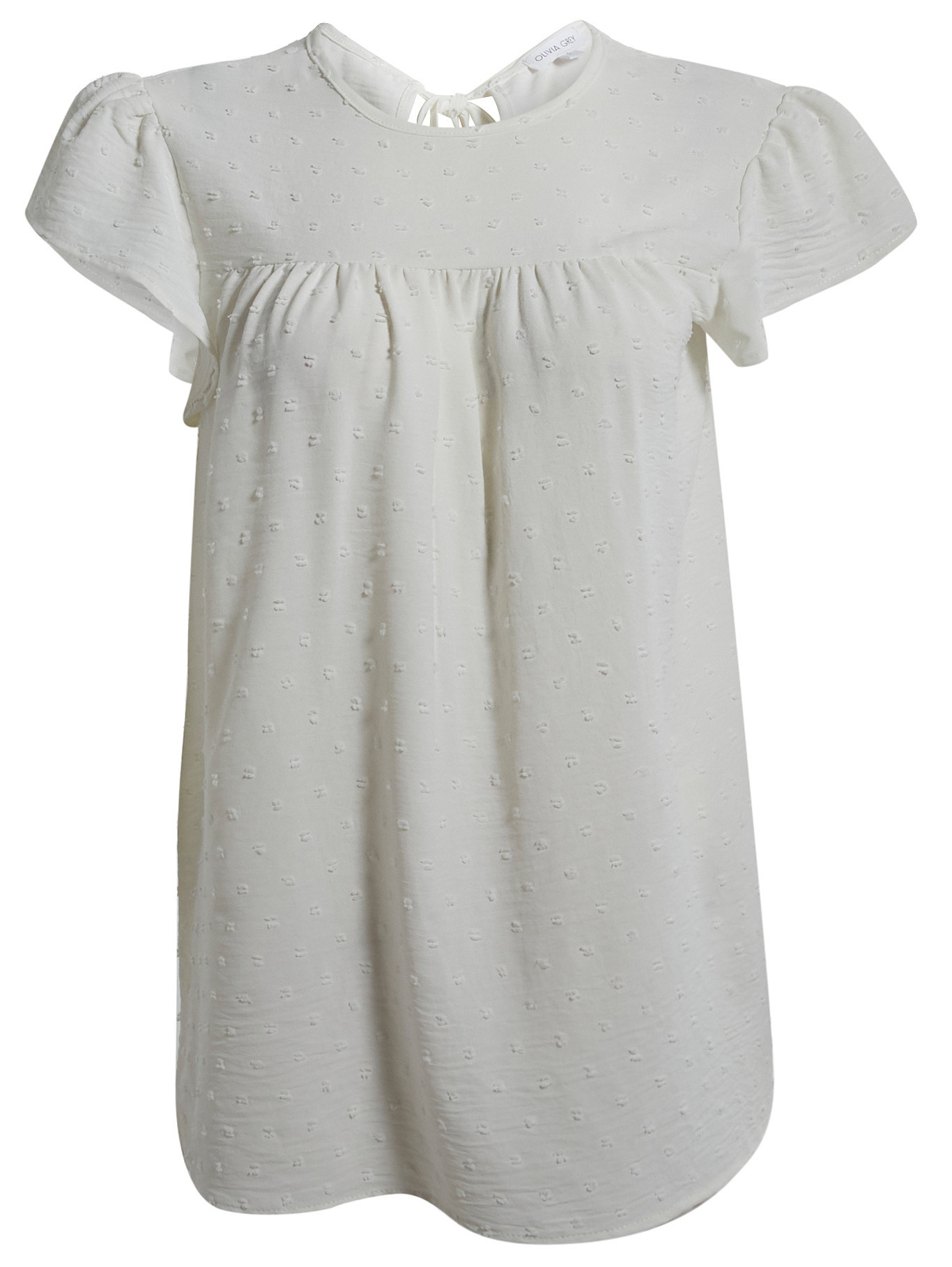 Swiss Dot Flutter Sleeve Top