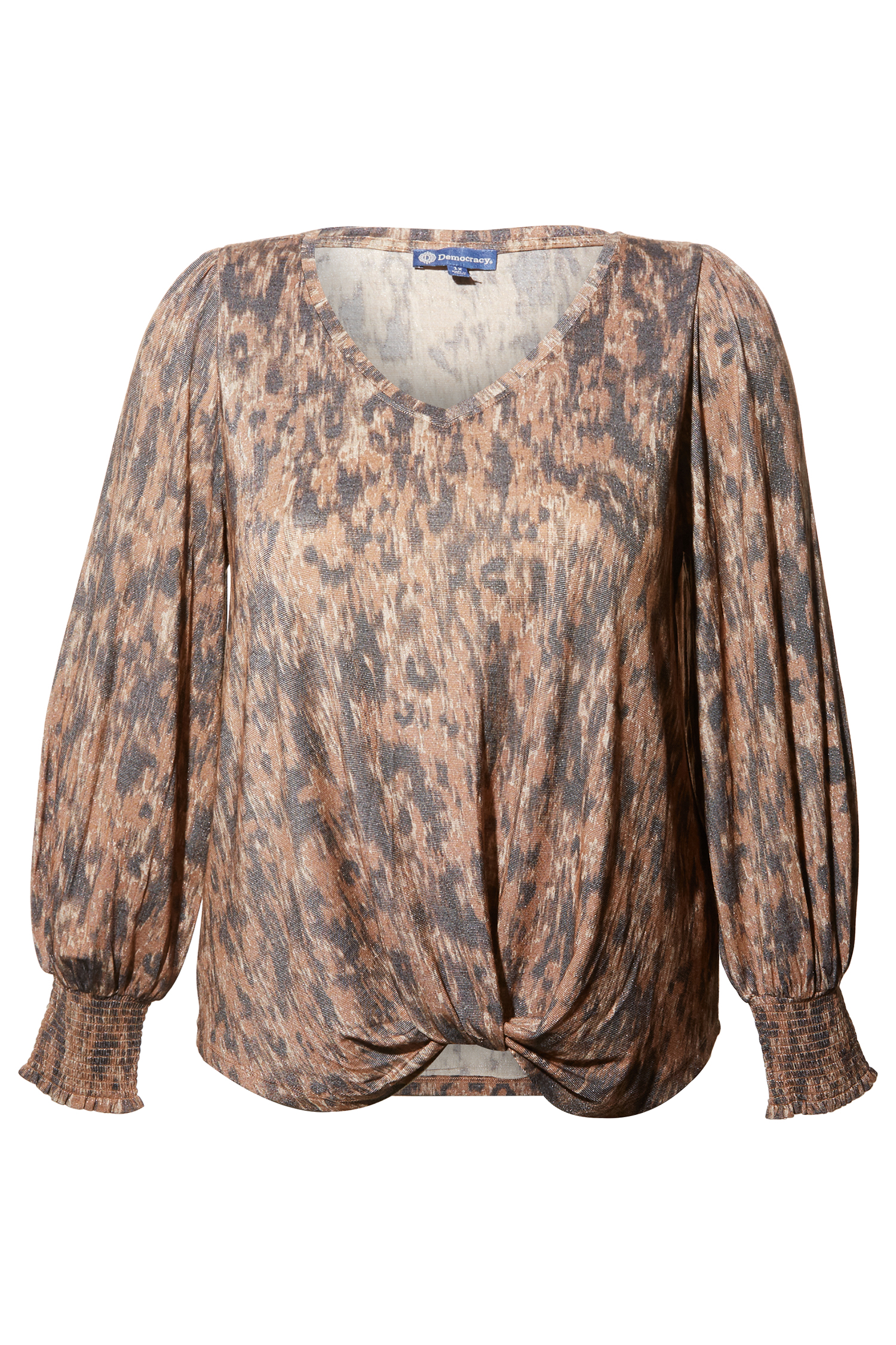 Democracy Twist Front Hem Printed Top