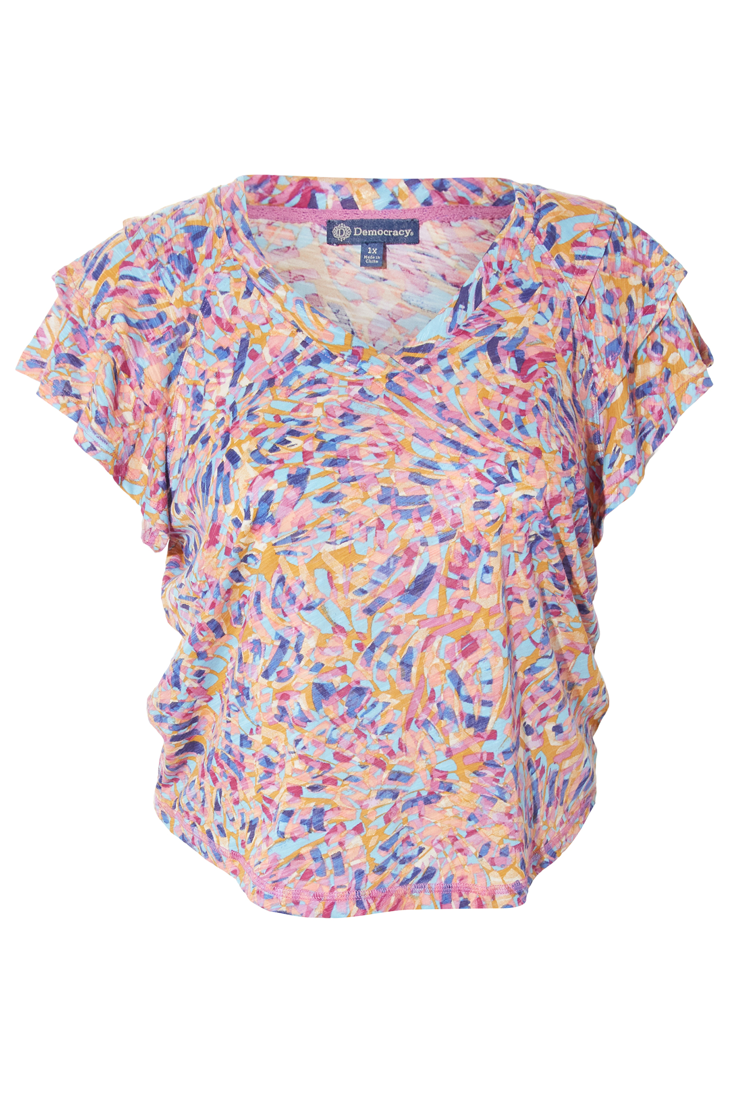 Democracy Flutter Sleeve Top