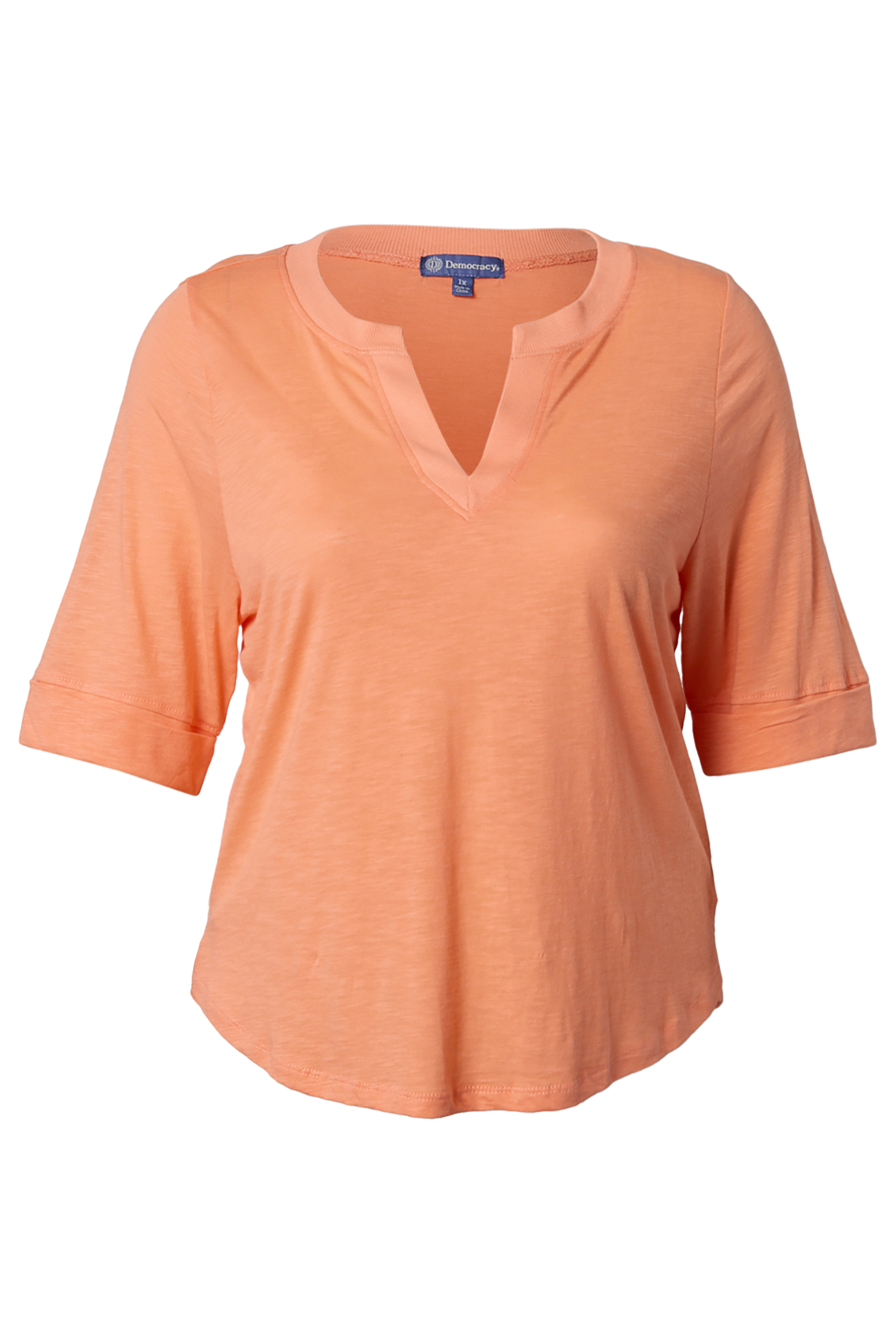 Democracy Split Neck Knit Top