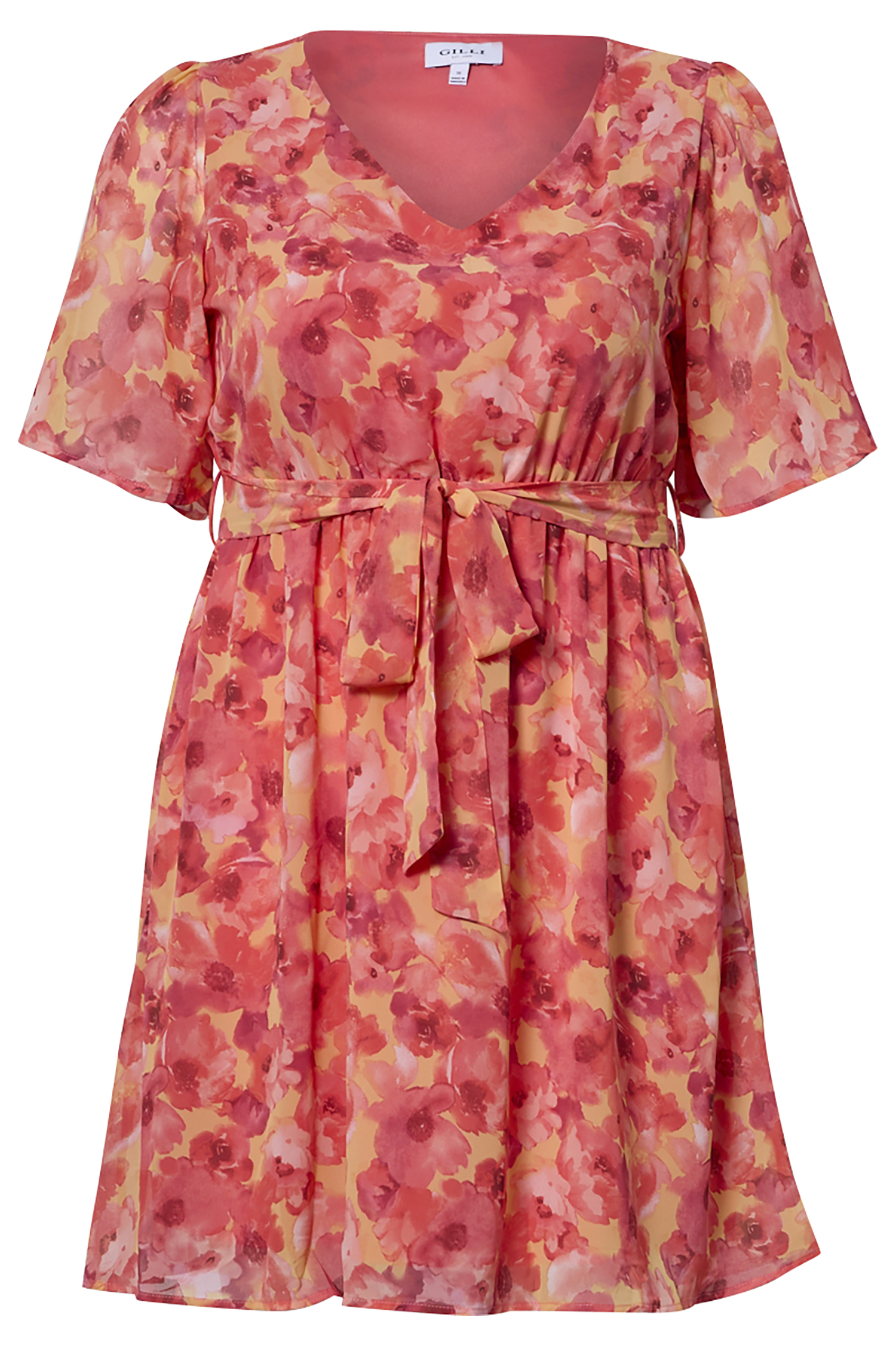 Floral V-Neck Short Dress