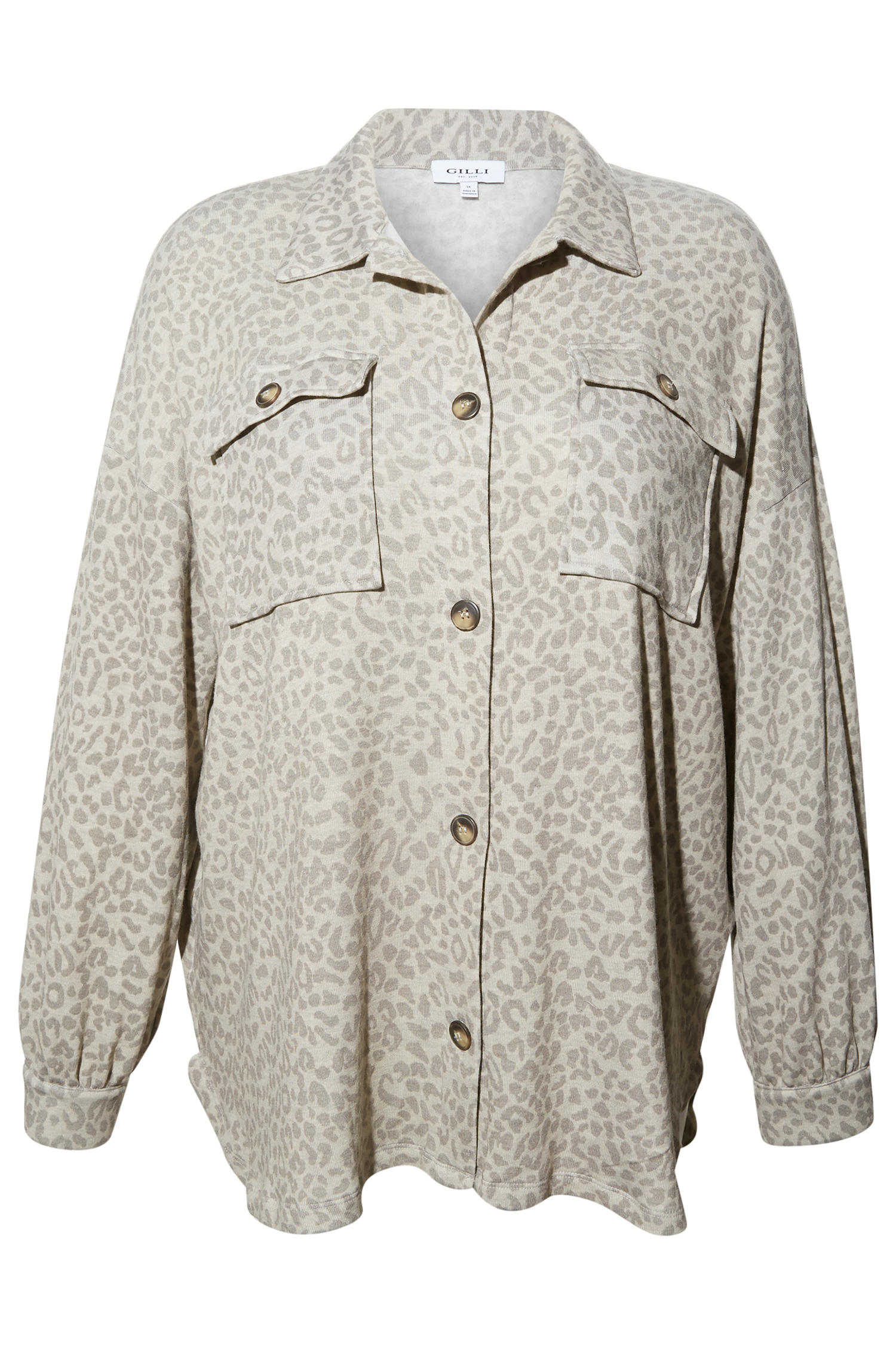 Button Down Animal Print Jacket