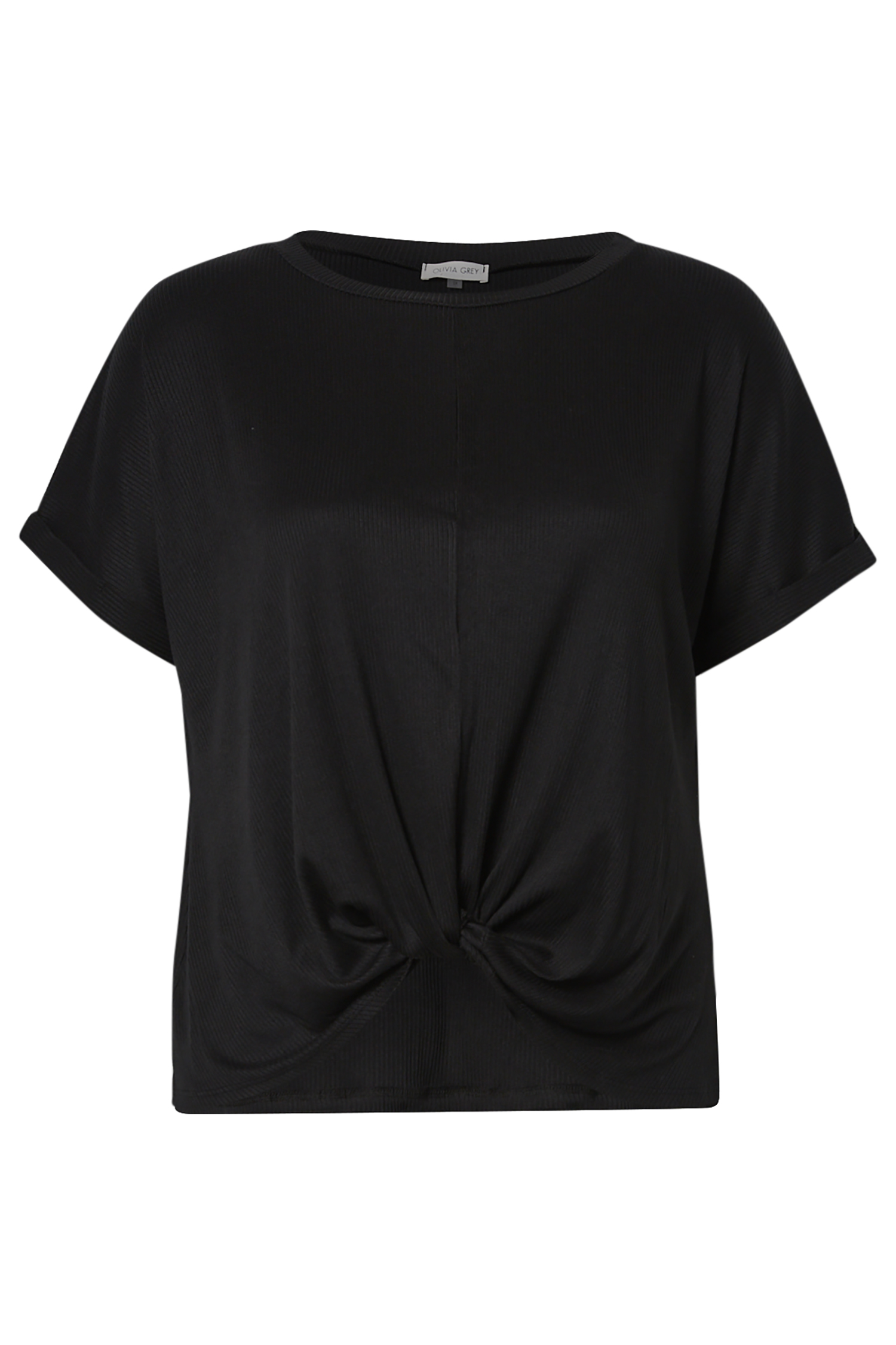 Ribbed Front Knot Tee