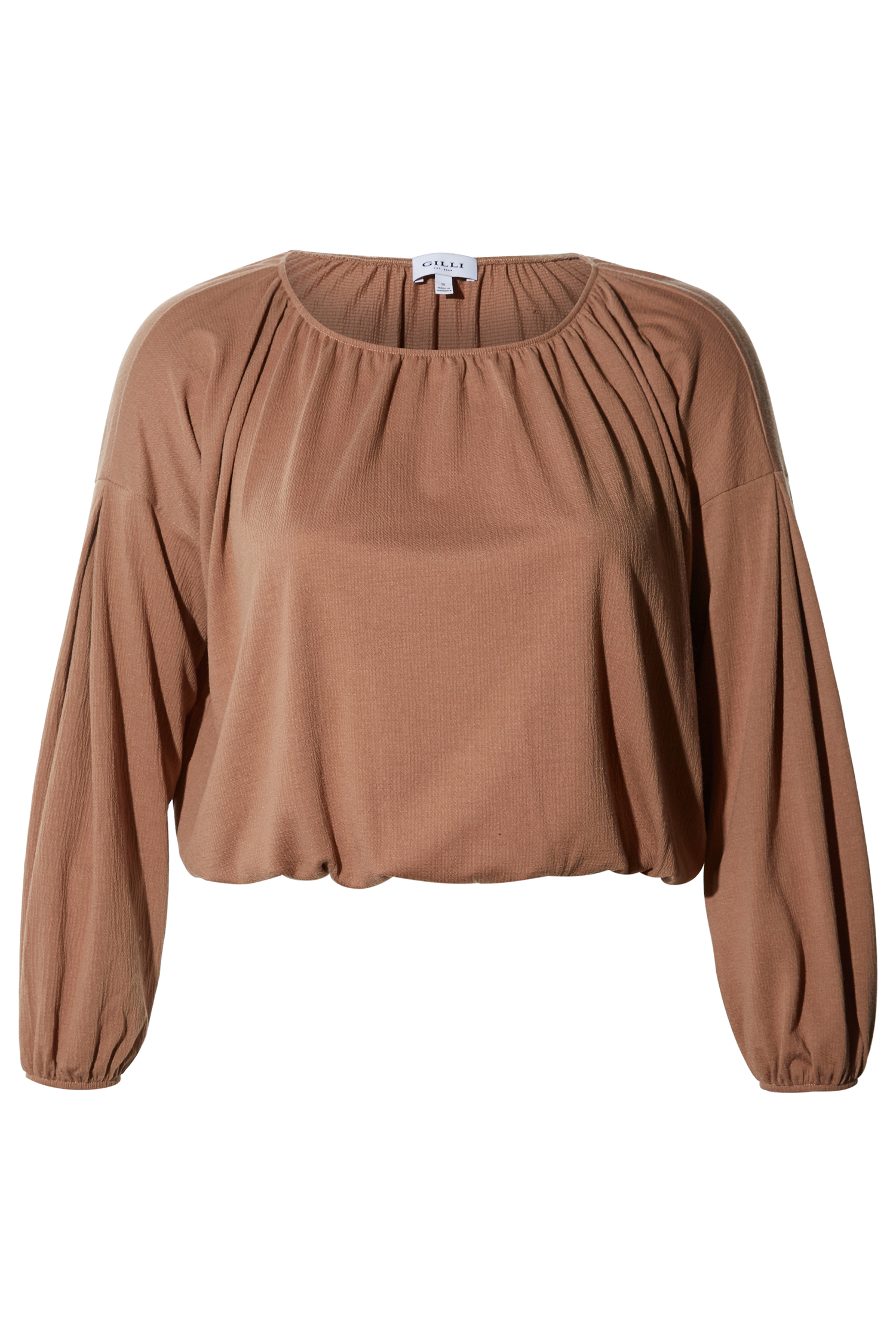 Long Sleeve Bubble Hem Top