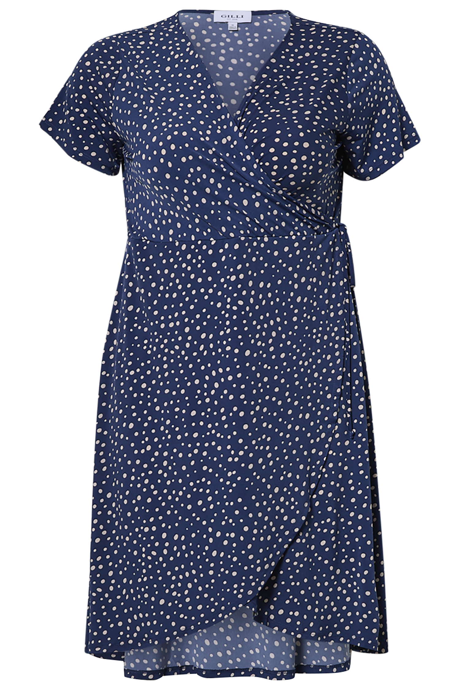 Polka Dot V-Neck Wrap Dress