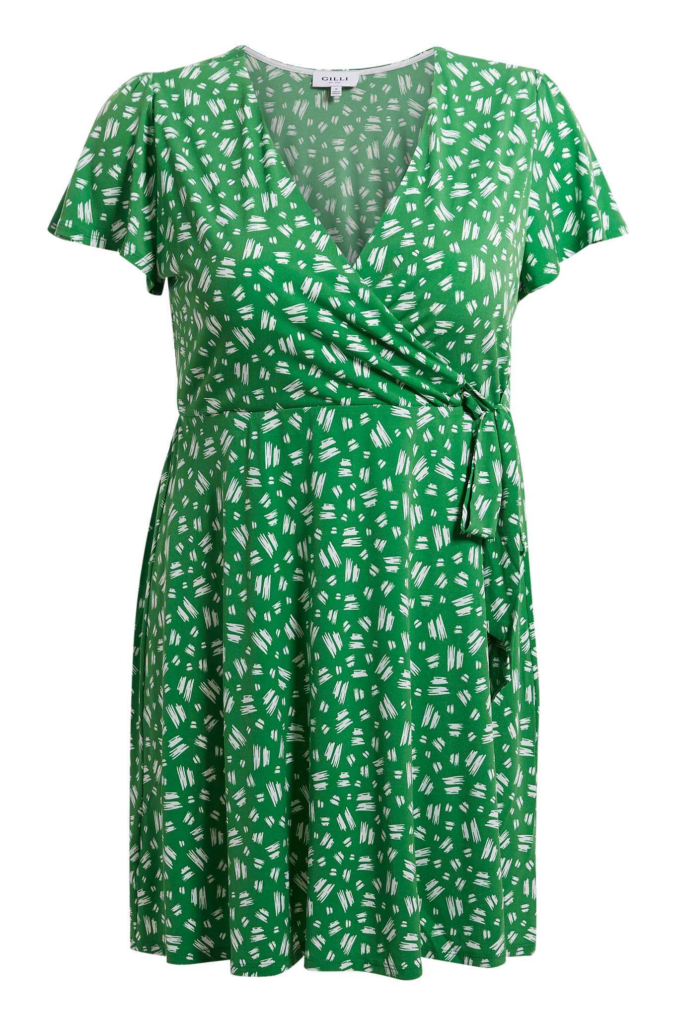 Surplice Printed Mini Dress