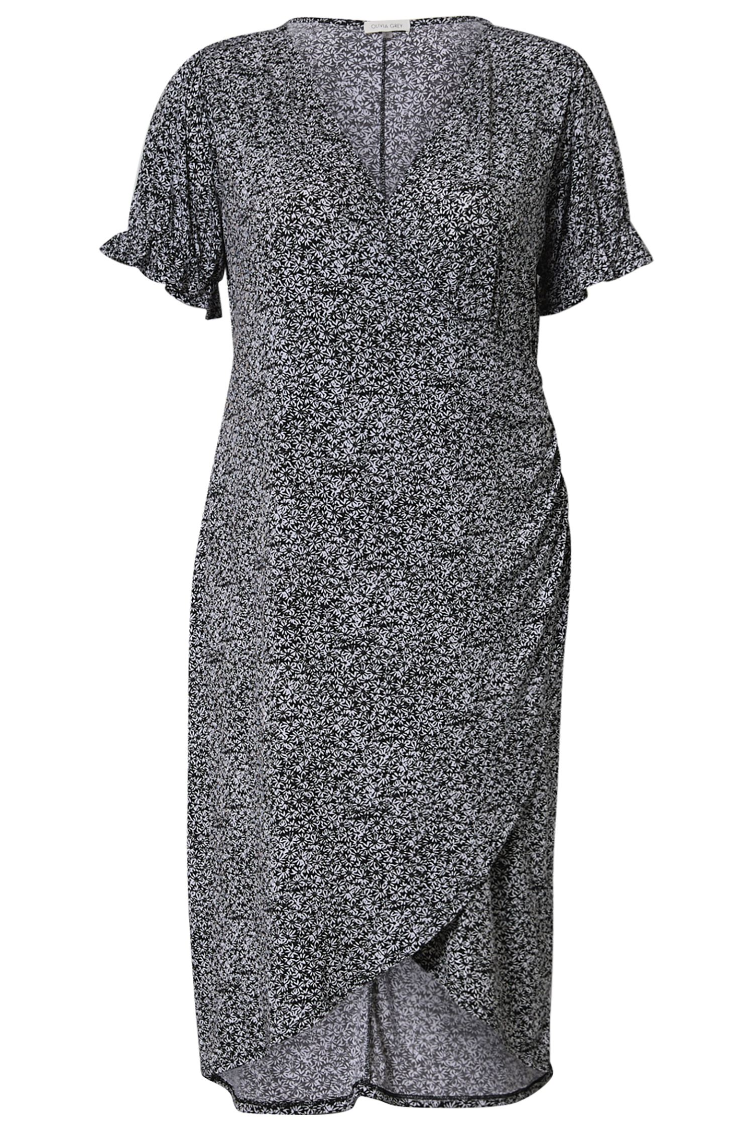 V-Neck Floral Midi Dress