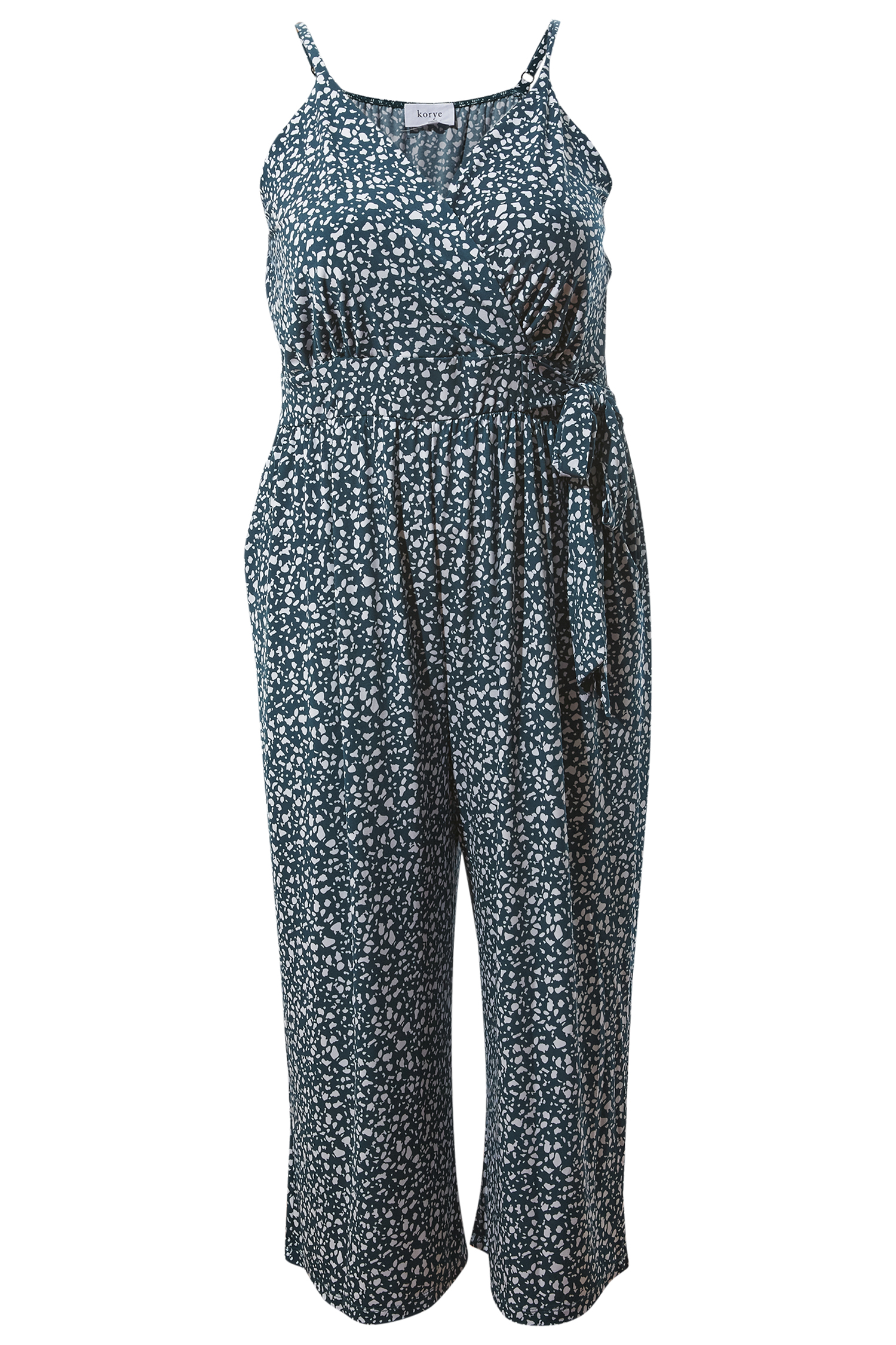 Cropped Wide Leg Surplice Jumpsuit