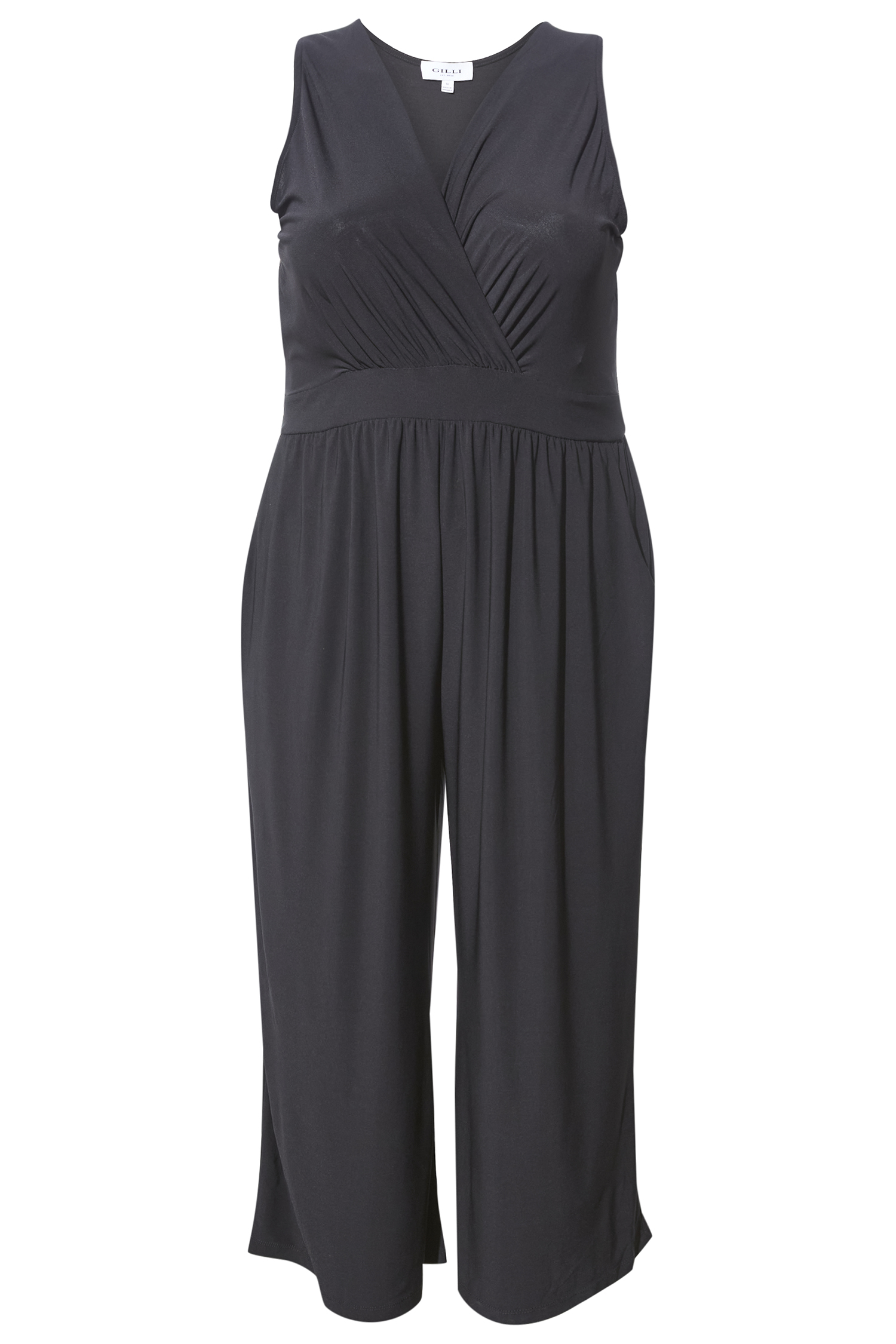 Elsa Cropped Surplice Sleeveless Jumpsuit