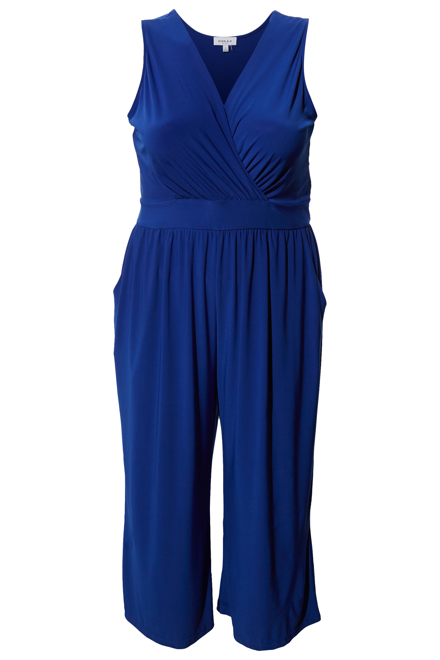 Elsa Cropped Surplice Sleeveless Jumpsuit
