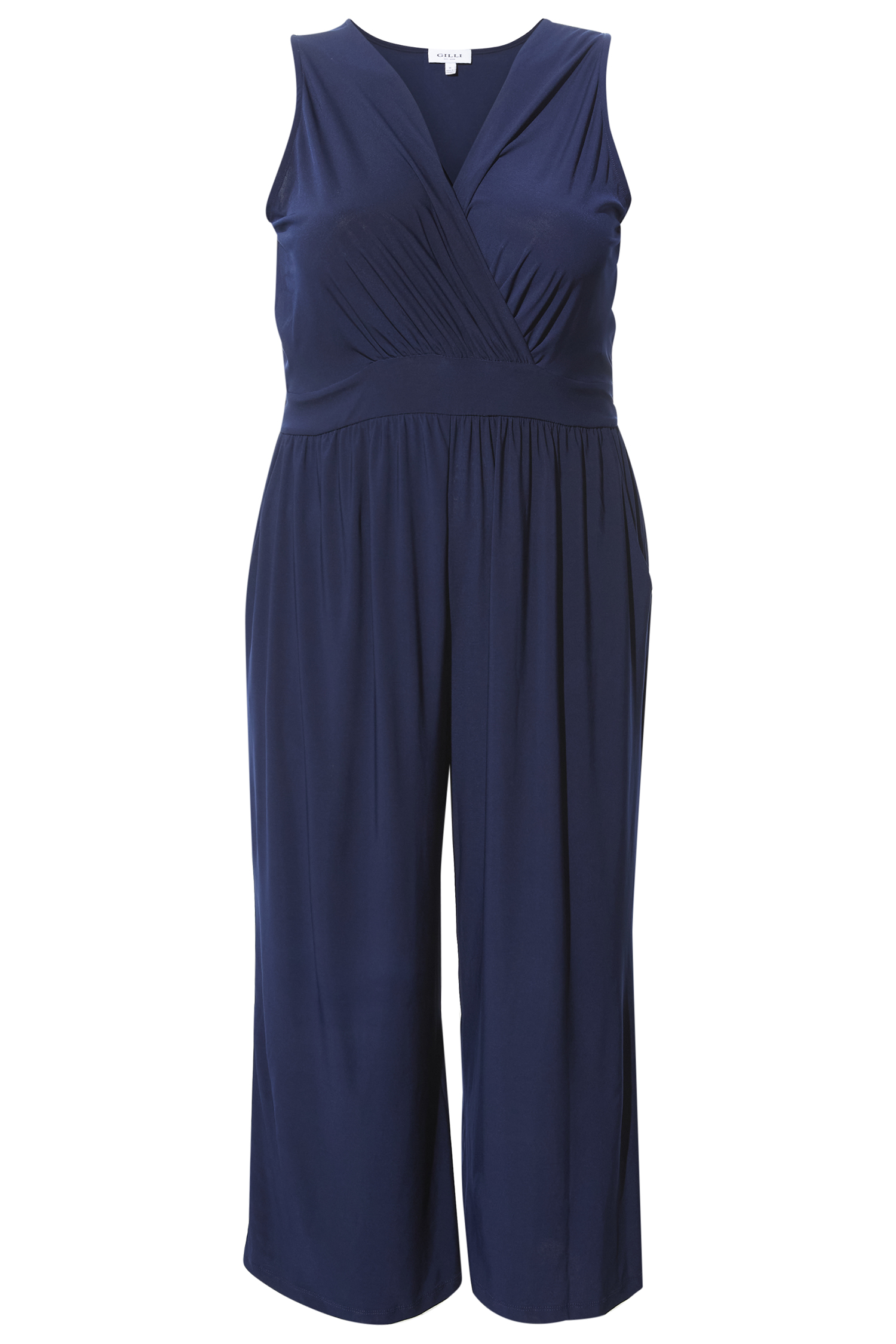 Elsa Cropped Surplice Sleeveless Jumpsuit