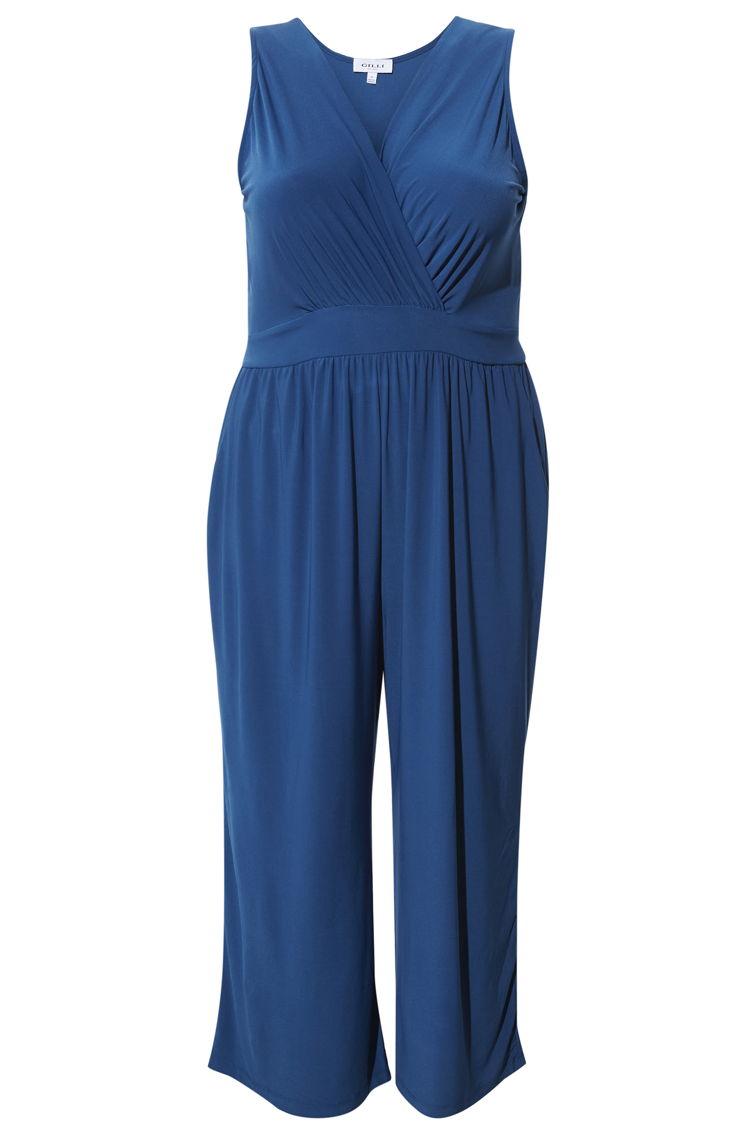 Elsa Cropped Surplice Sleeveless Jumpsuit