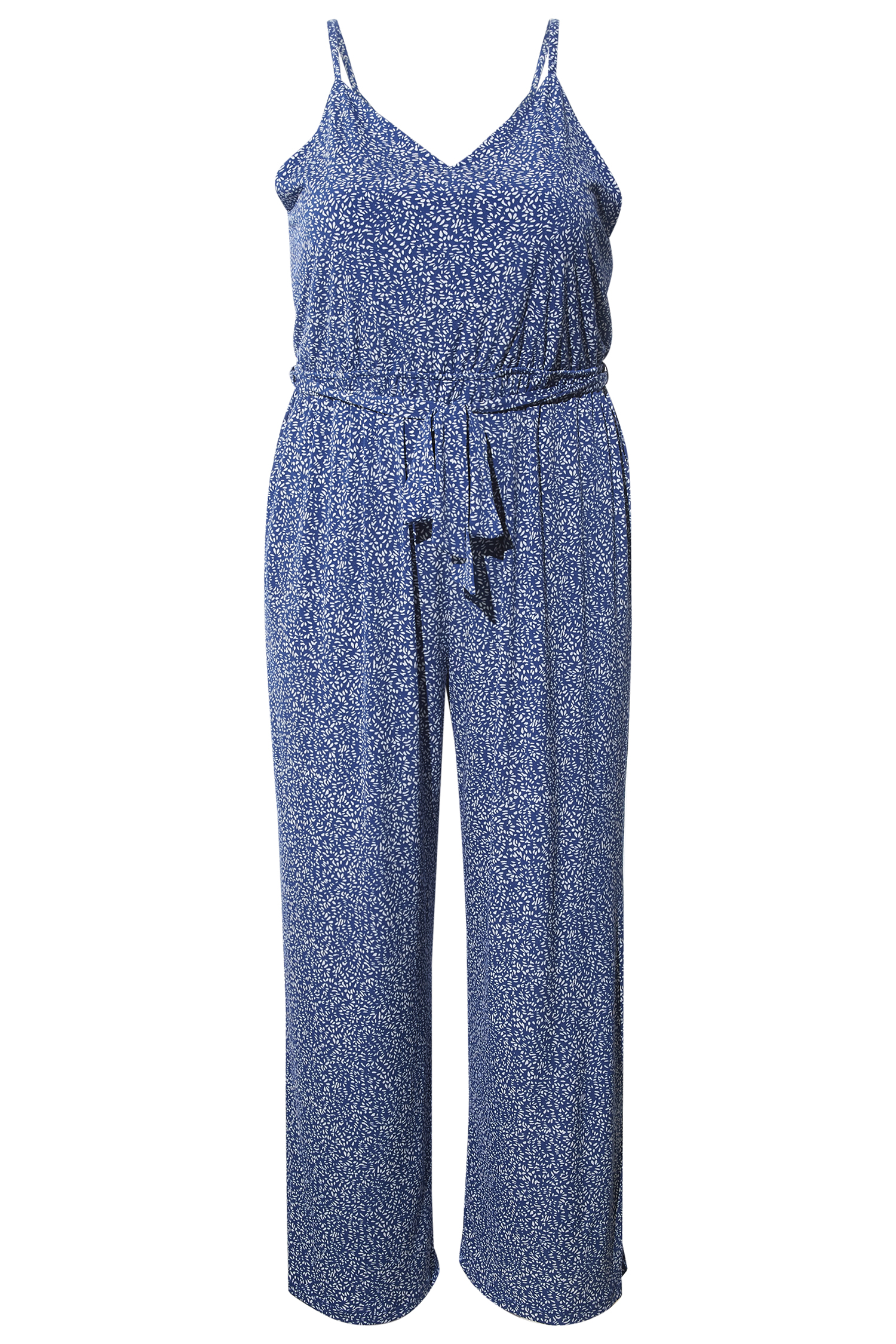 Sleeveless Printed Tie Front Jumpsuit