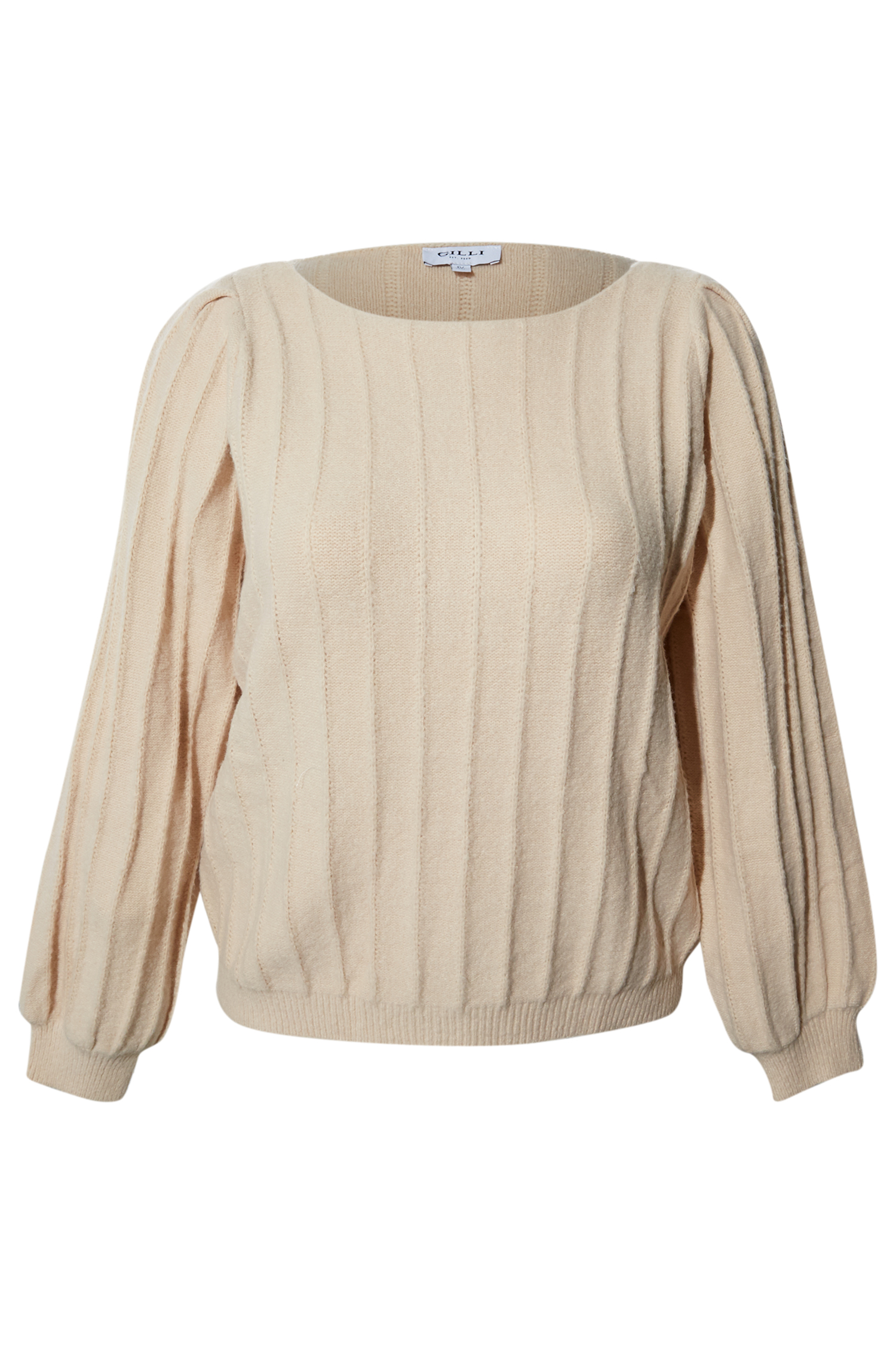 Ribbed Pointelle Knit Sweater