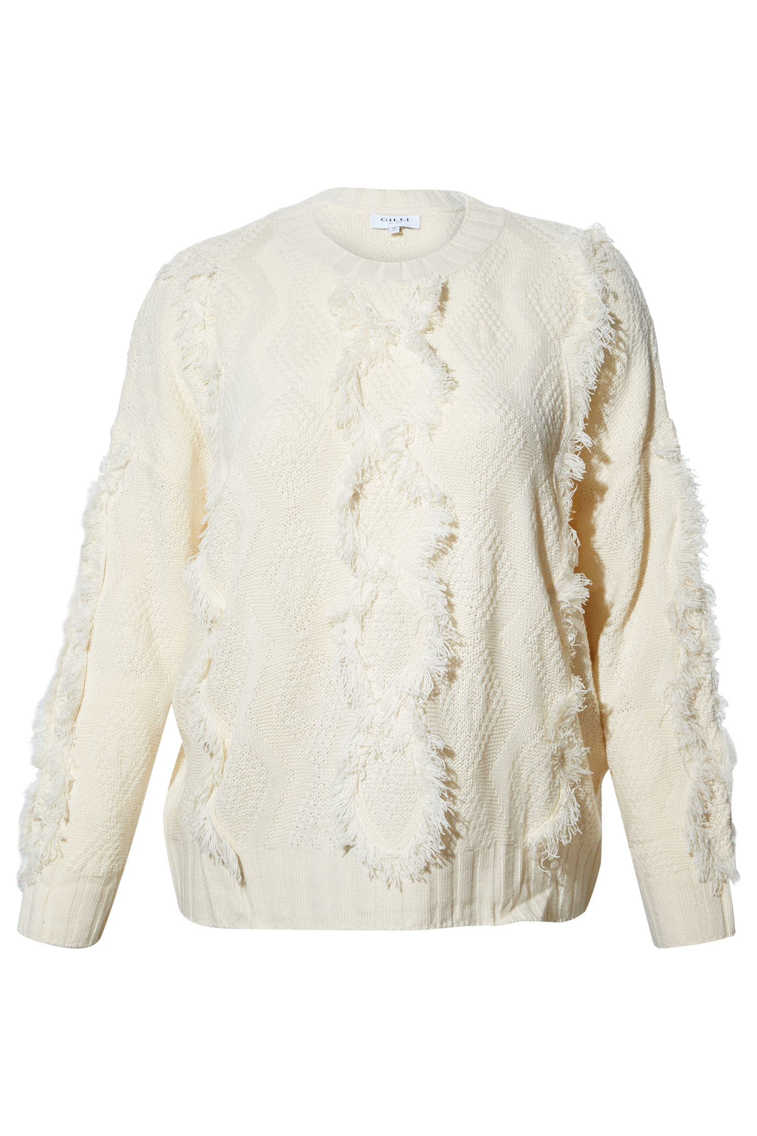 Fringe Detail Cable Knit Sweater