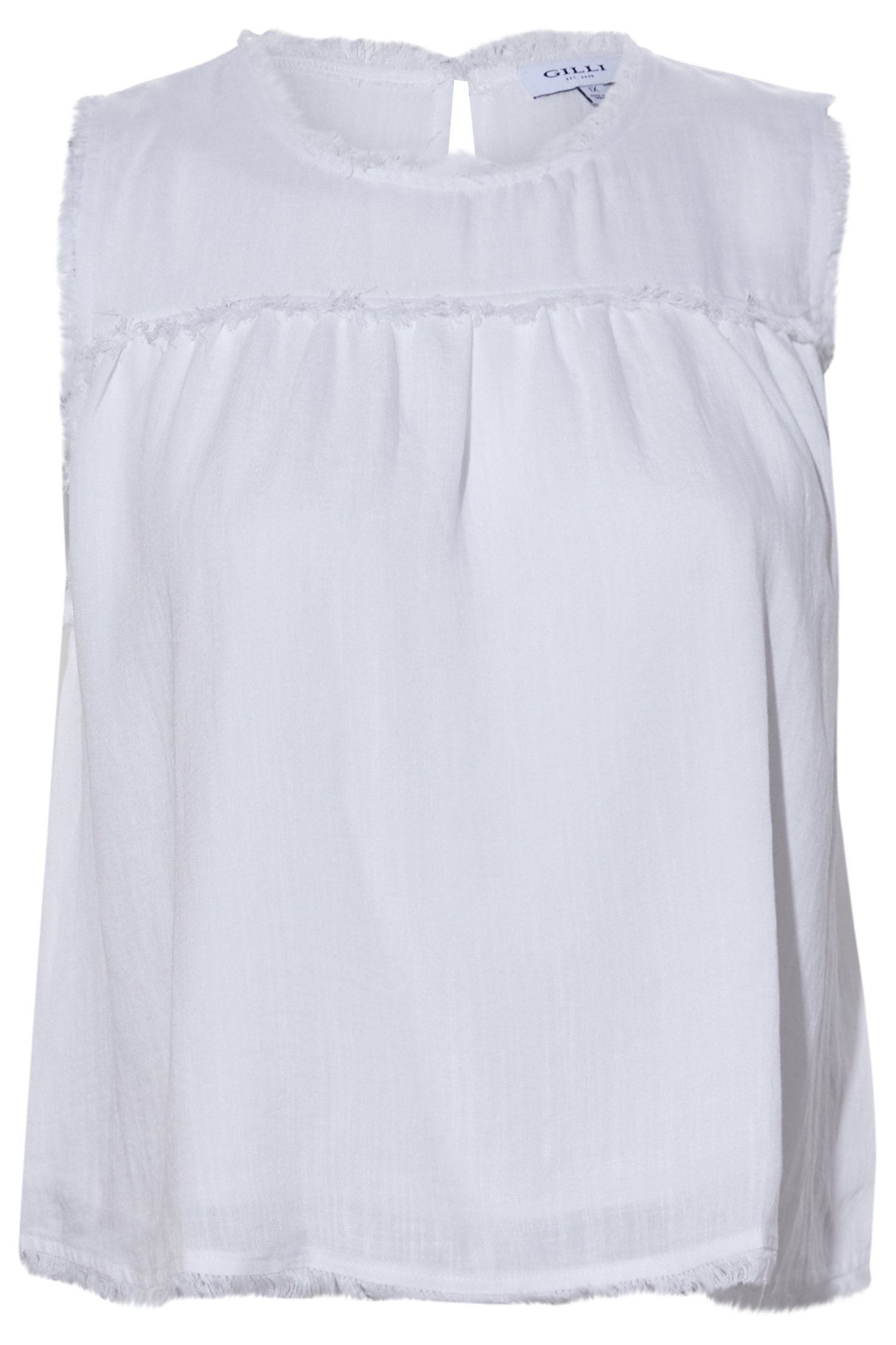 Sleeveless Top With Frayed Details