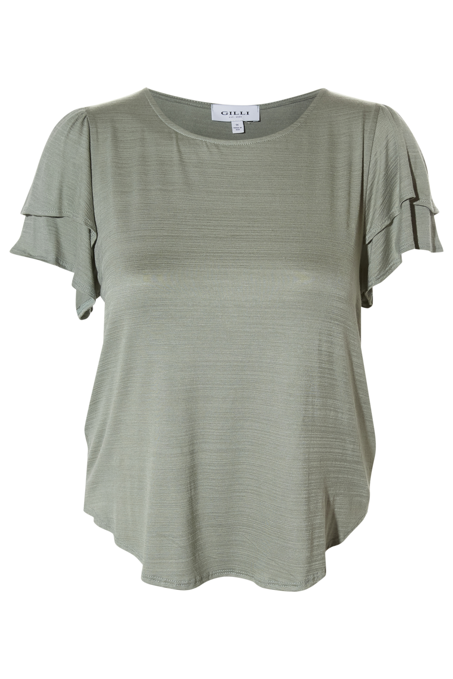 Double Ruffle Short Sleeve Top