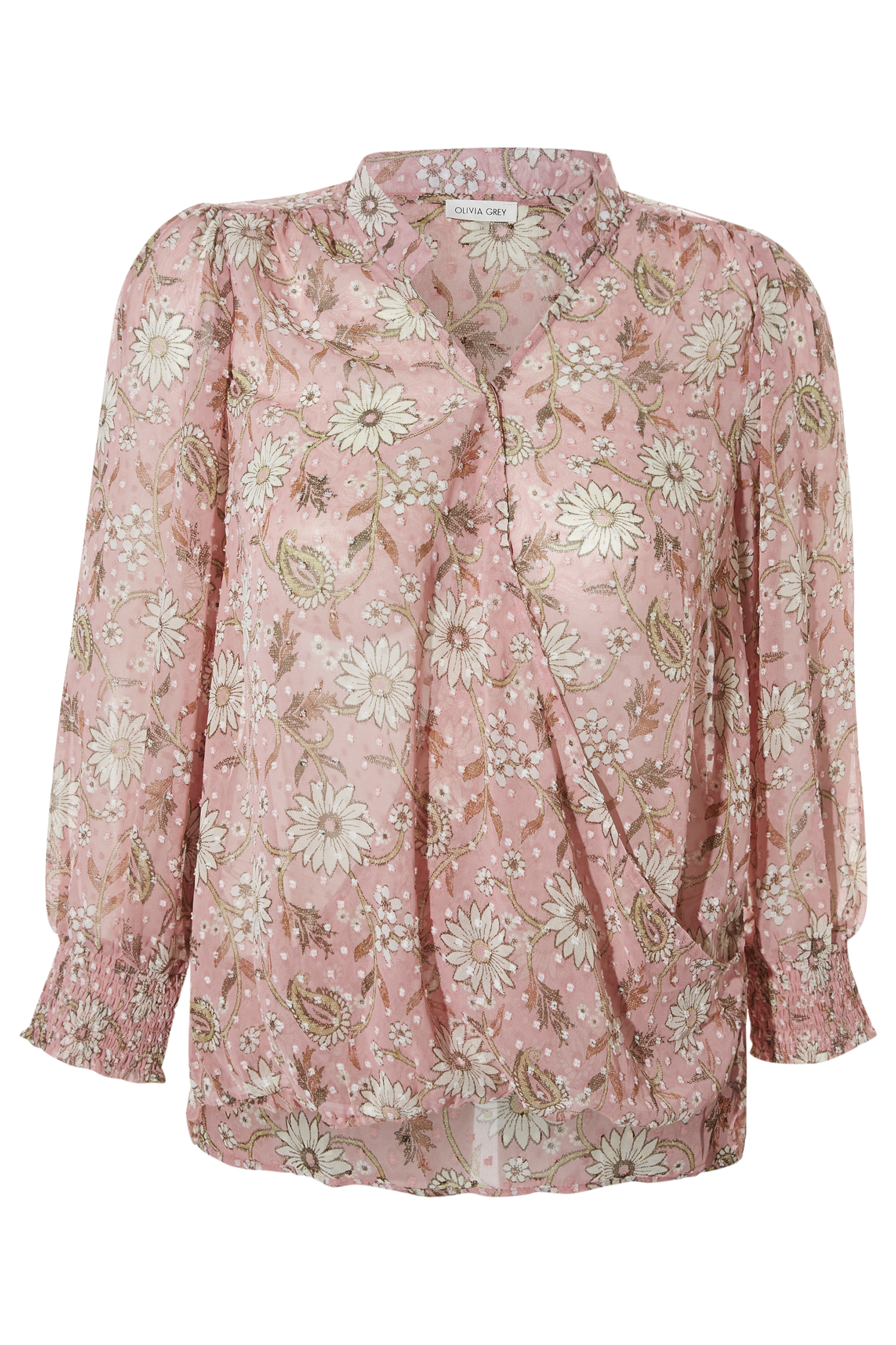 Surplice Swiss Dot Blouse