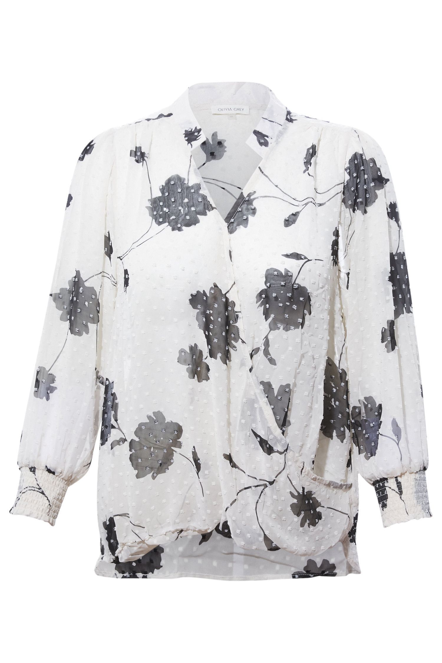Surplice Swiss Dot Blouse