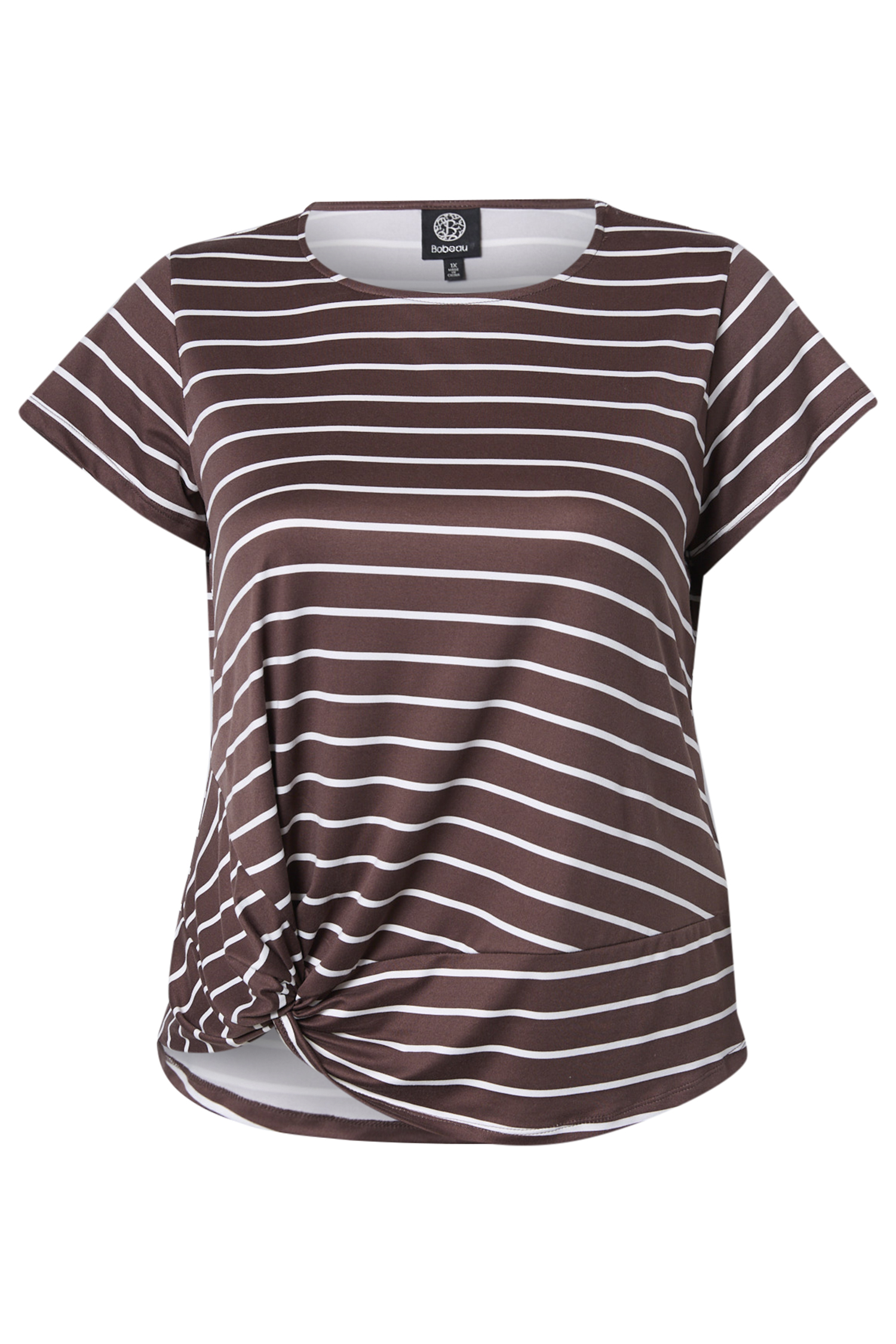 Side Knot Knit Short Sleeve Top