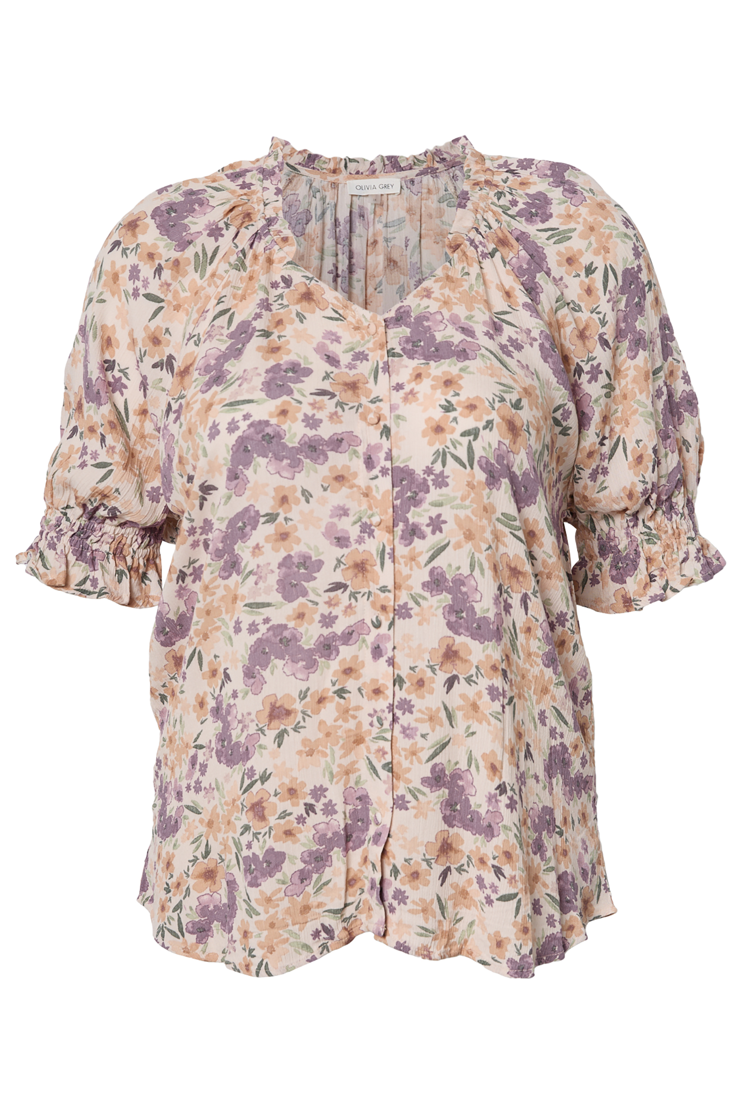Printed Button Up Top
