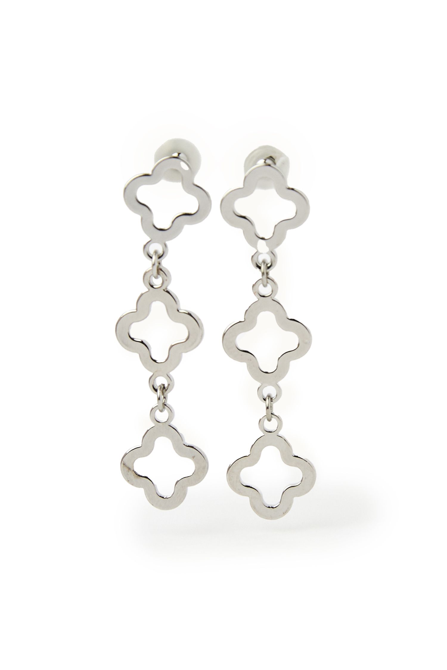 3-Clover Shaped Drop Earrings