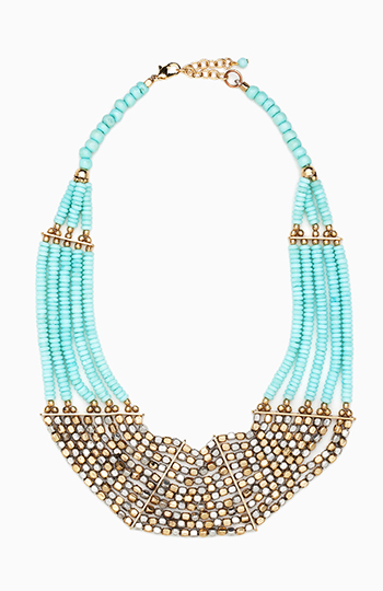 Tribal Beaded Statement Necklace Slide 1