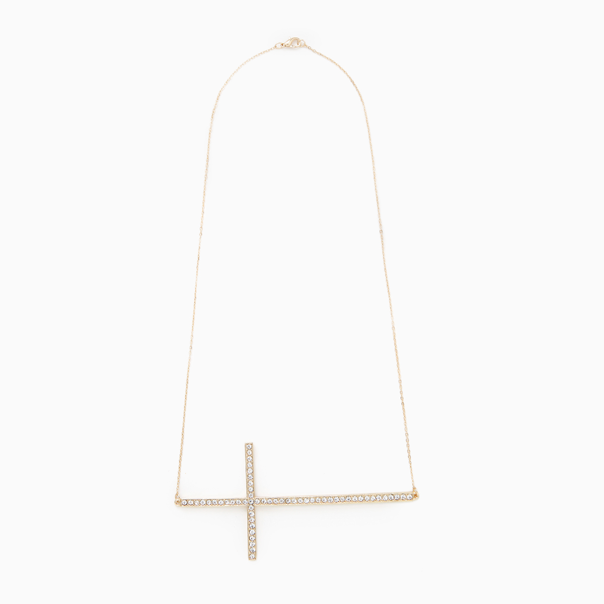 Sideways Cross Necklace in Gold DAILYLOOK