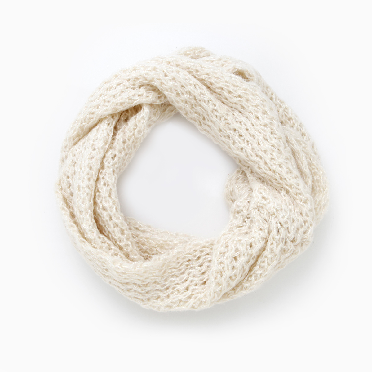 Cozy And Cool Knitted Infinity Scarf in Ivory DAILYLOOK