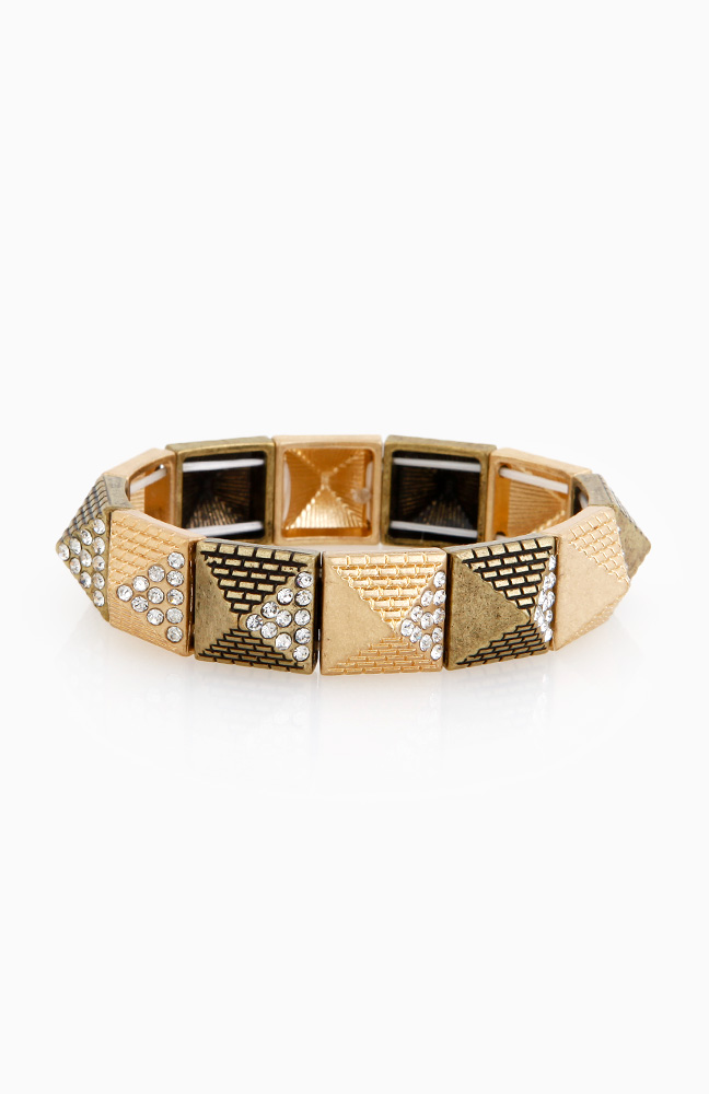 Cleopatra Pyramid Bracelet in Gold | DAILYLOOK