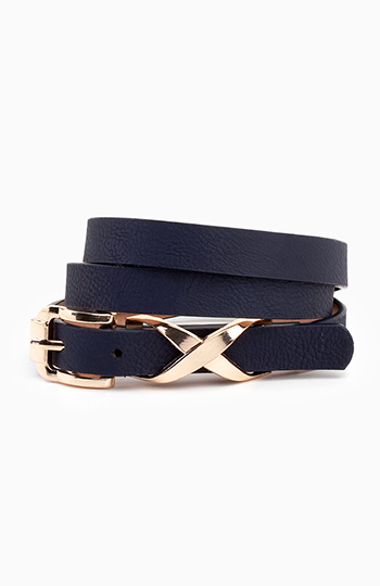 Faux Leather X Belt Slide 1