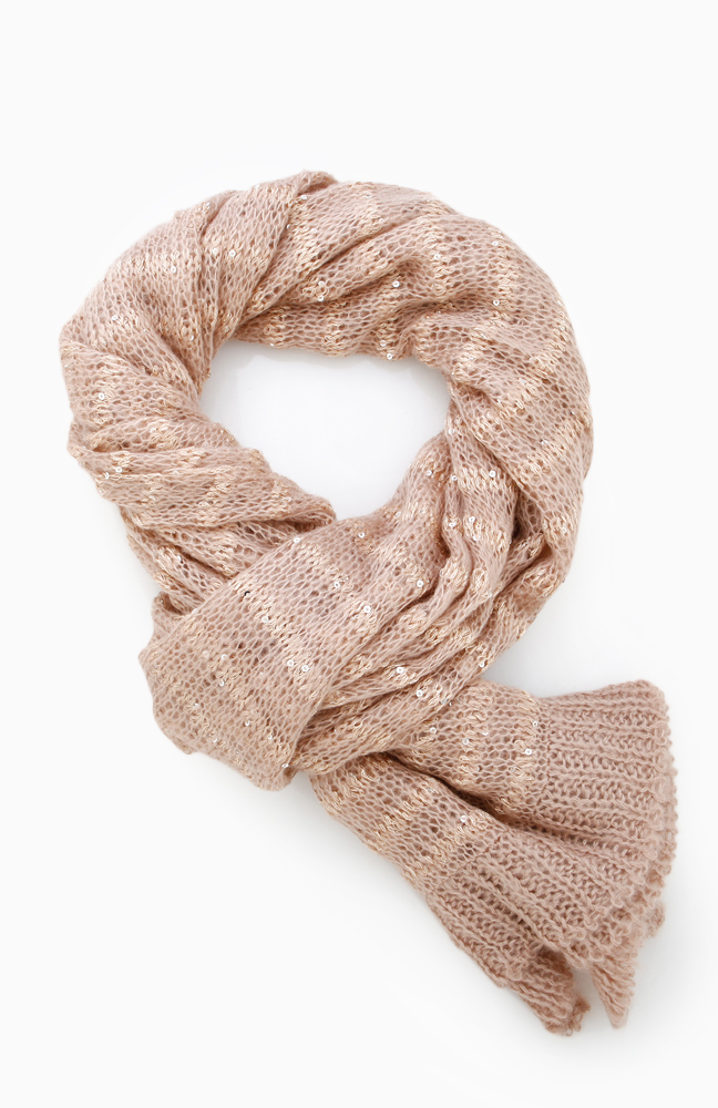 Sequined Stripe Scarf in Dusty Pink | DAILYLOOK
