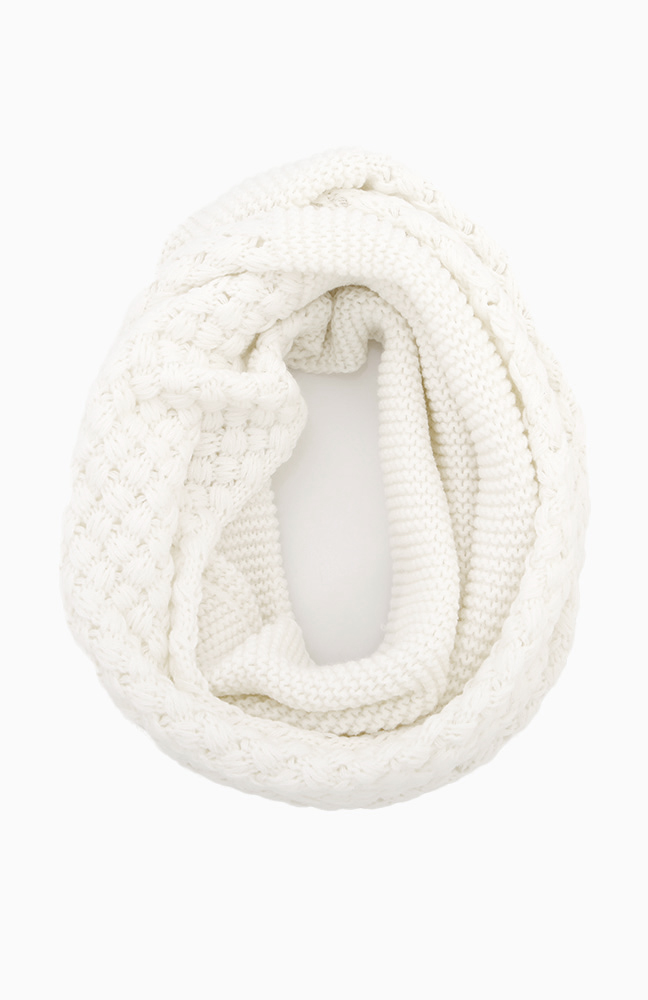 Mixed Knit Infinity Scarf in Ivory DAILYLOOK