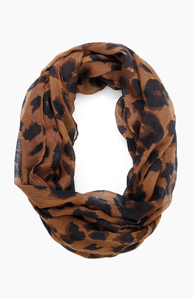Leopard Print Infinity Scarf in Brown DAILYLOOK