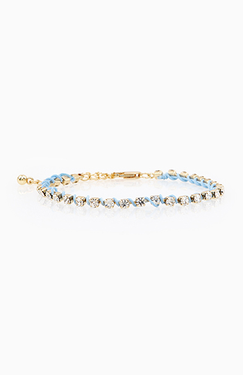 Cord and Crystal Bracelet Slide 1