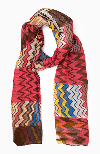 Zig Zag Tribal Print Scarf Slide 1