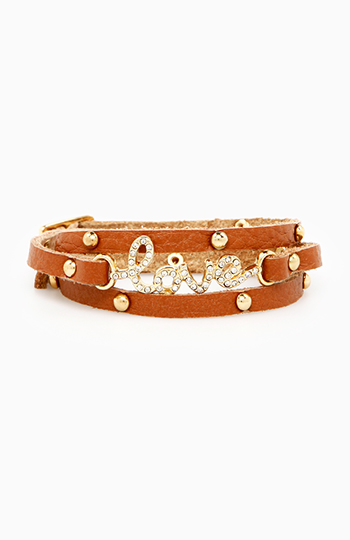 Love Leather Wrap Bracelet Slide 1