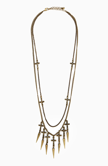 Cross and Spike Necklace Slide 1