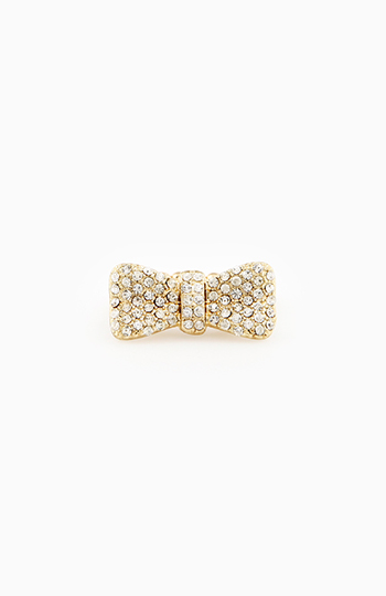 Rhinestone Bow Ring Slide 1