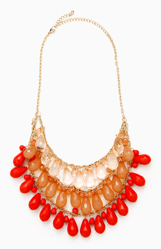 Coral Reef Beaded Necklace in Coral | DAILYLOOK