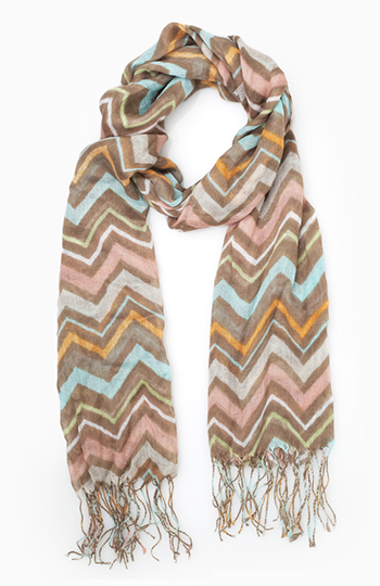 Multi Colored Zig Zag Scarf Slide 1