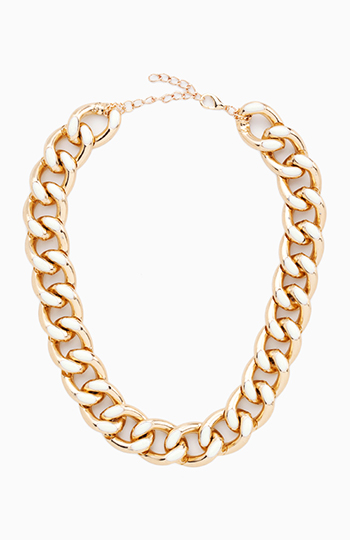 Frosted Chain Link Necklace Slide 1