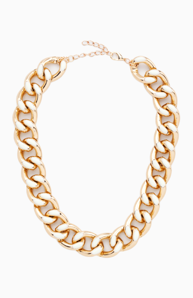 Frosted Chain Link Necklace in Ivory DAILYLOOK