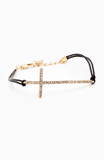 Cross and Cord Bracelet Slide 1